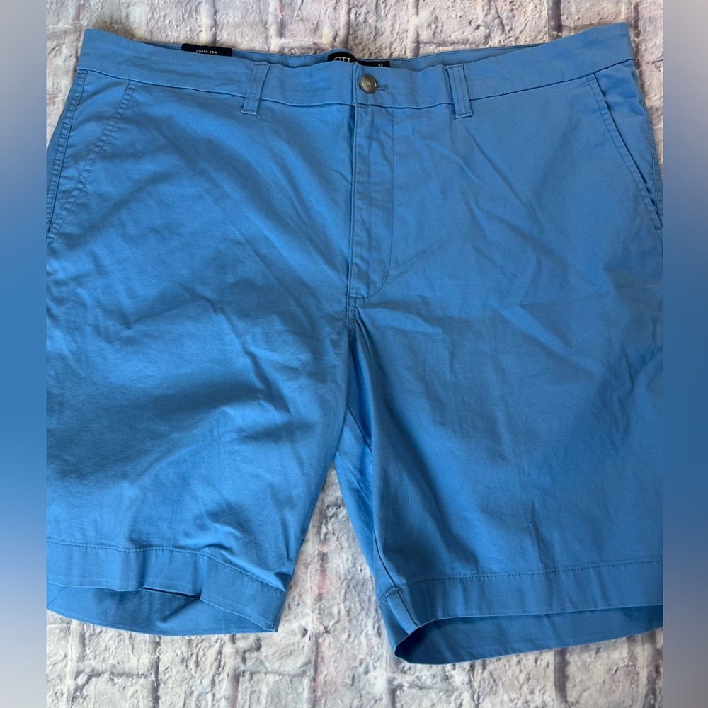 NEW CHAPS Men's Flat Front Shorts Stretch Blue Pocket Size 40 Bermuda Golf NWT